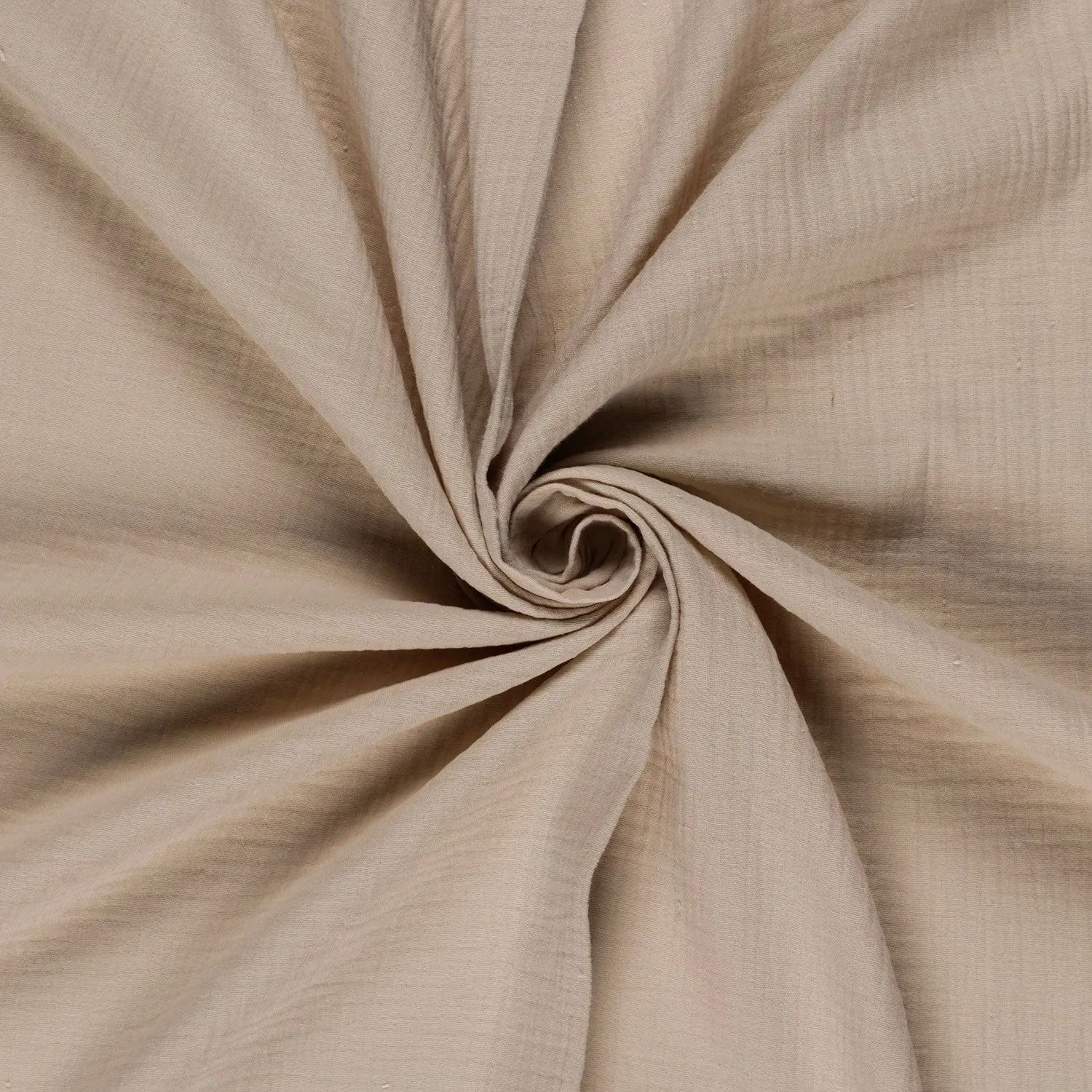 Mousseline effen beige - B*Trendy