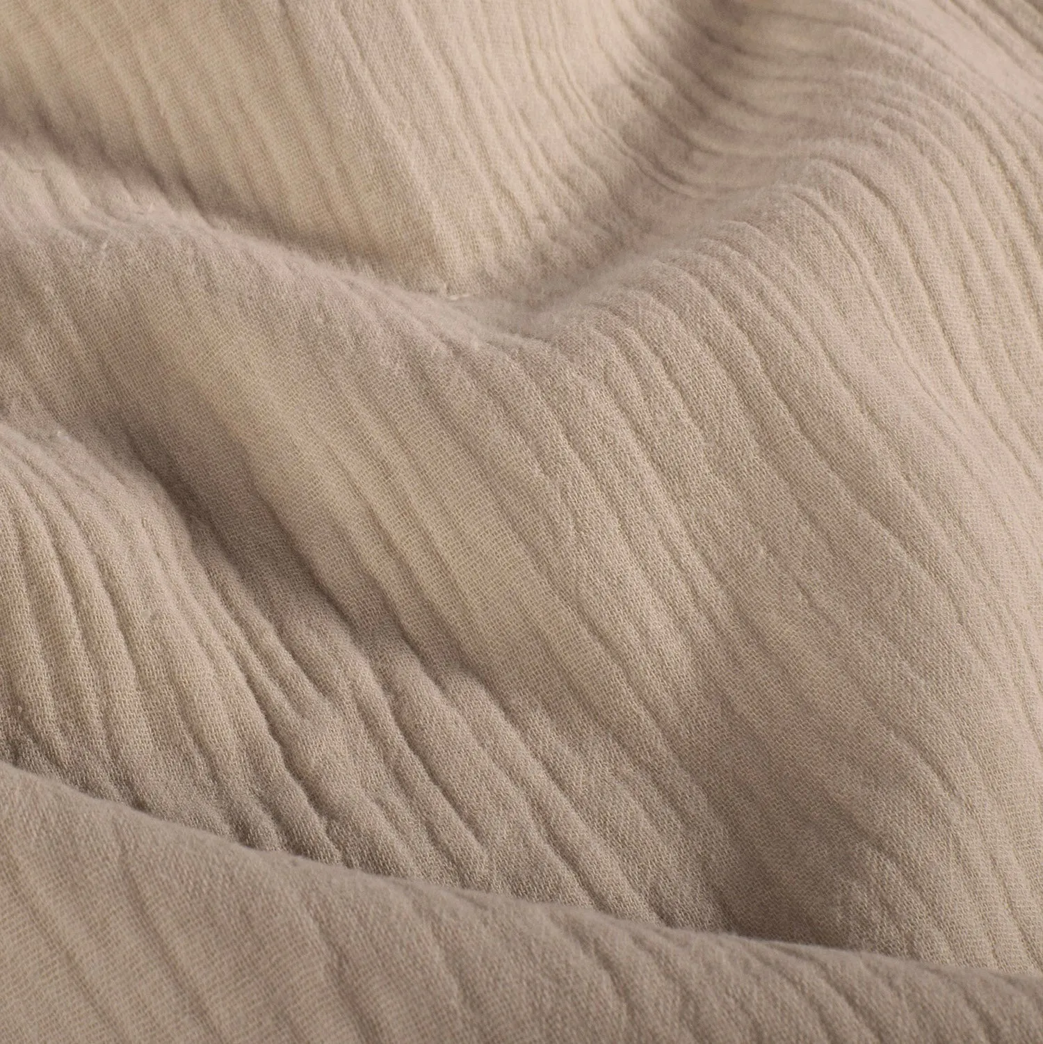 Mousseline effen beige - B*Trendy