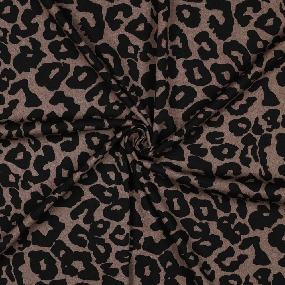 Viscose stretch luipaardprint - Poppy