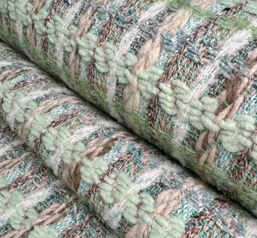 Chanelstof pastelkleuren oudgroen-beige - A La Ville