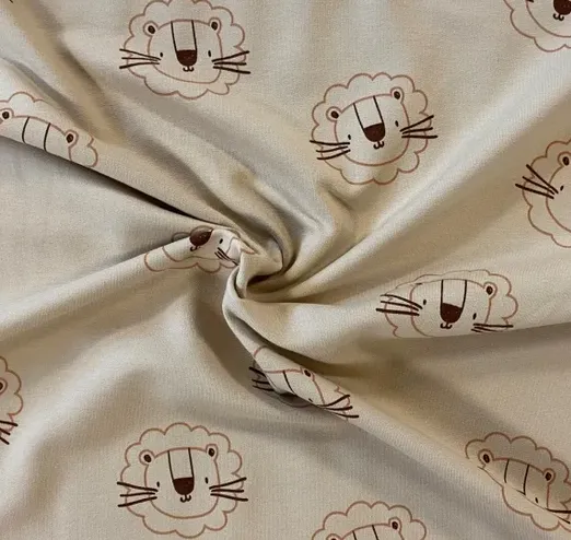 French terry bruin met beertjes - B*Trendy