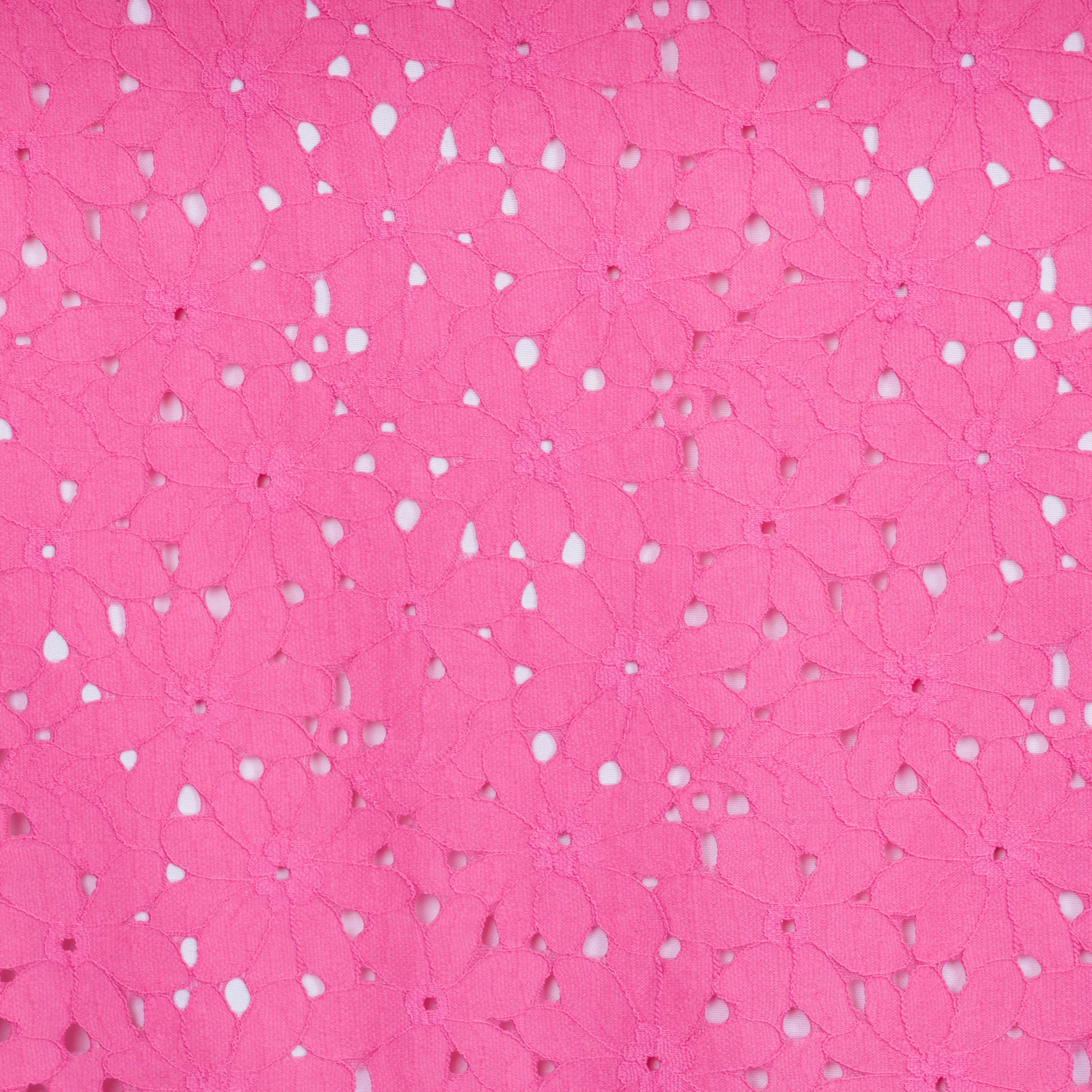 Broderie roze bloemen