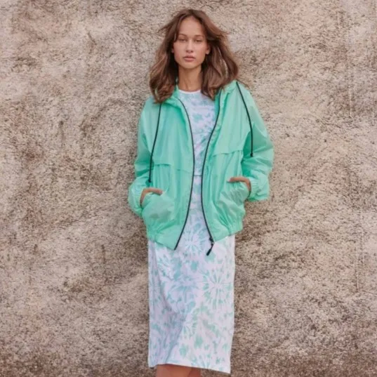 Tricot wit met munt tie dye - Katia Fabrics