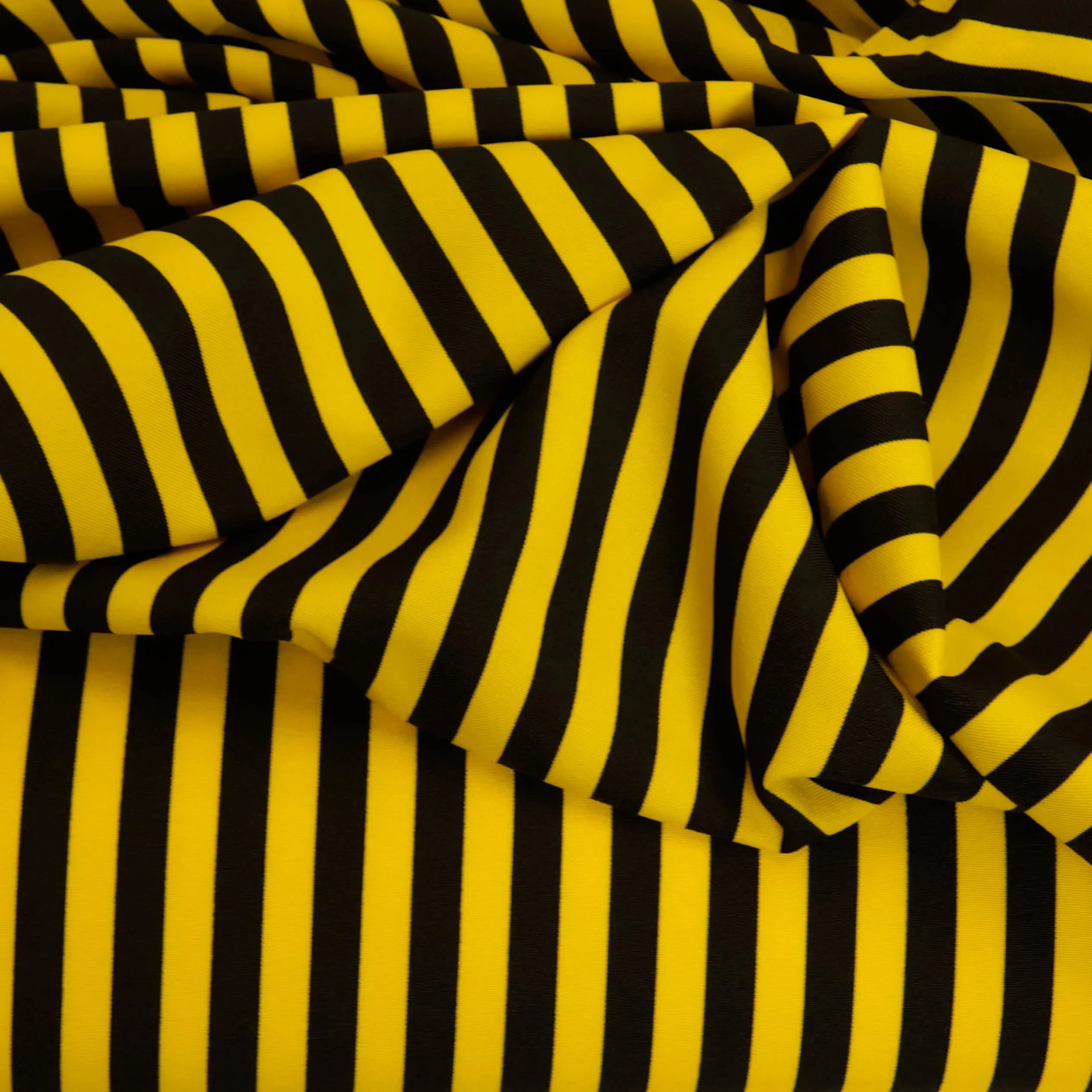 Polyester zwart geel gestreept