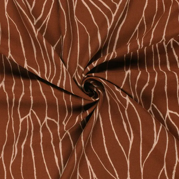 Viscose met keperbinding roest met abstract patroon - My Image