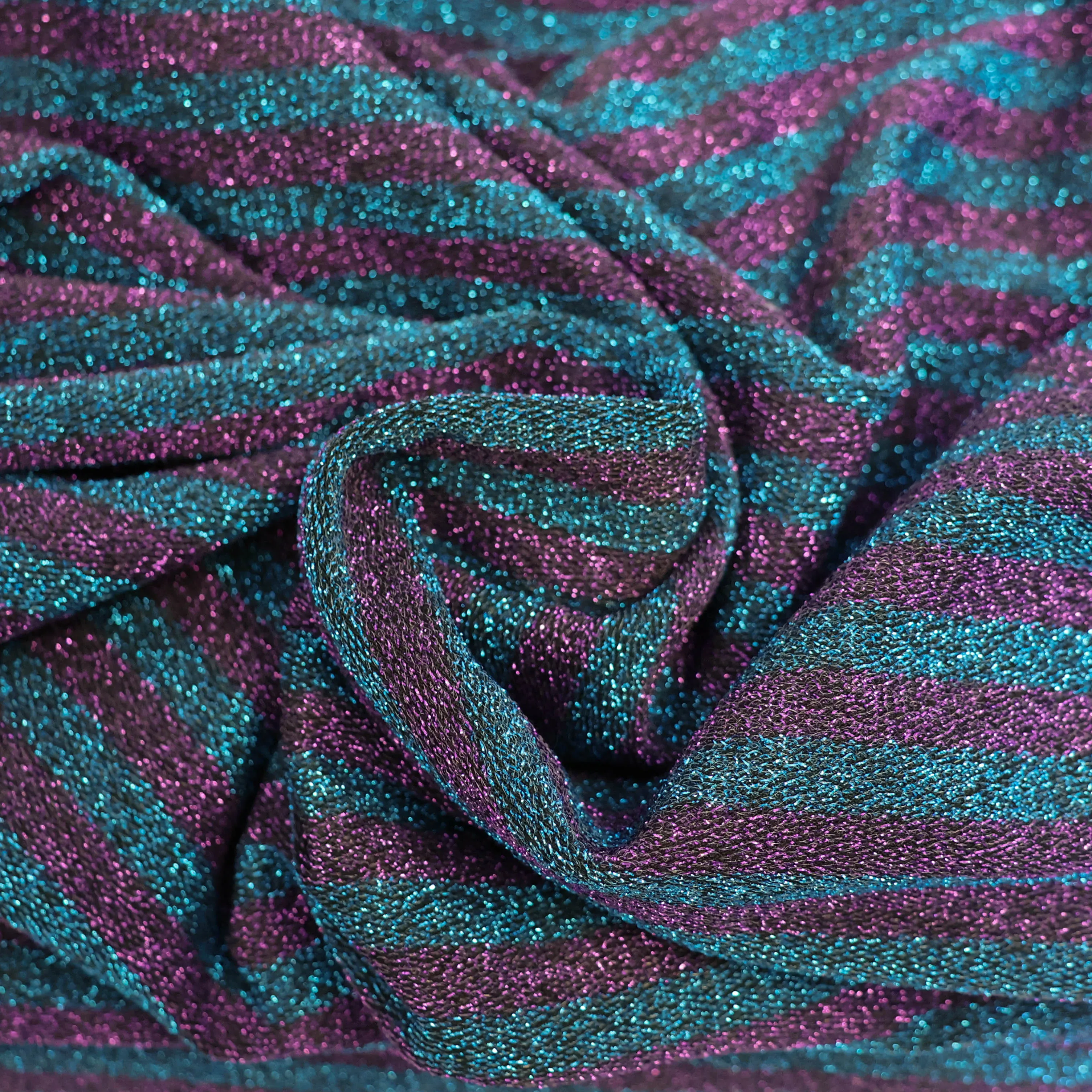 Breistof fuchsia en blauw gestreept - Knipmode