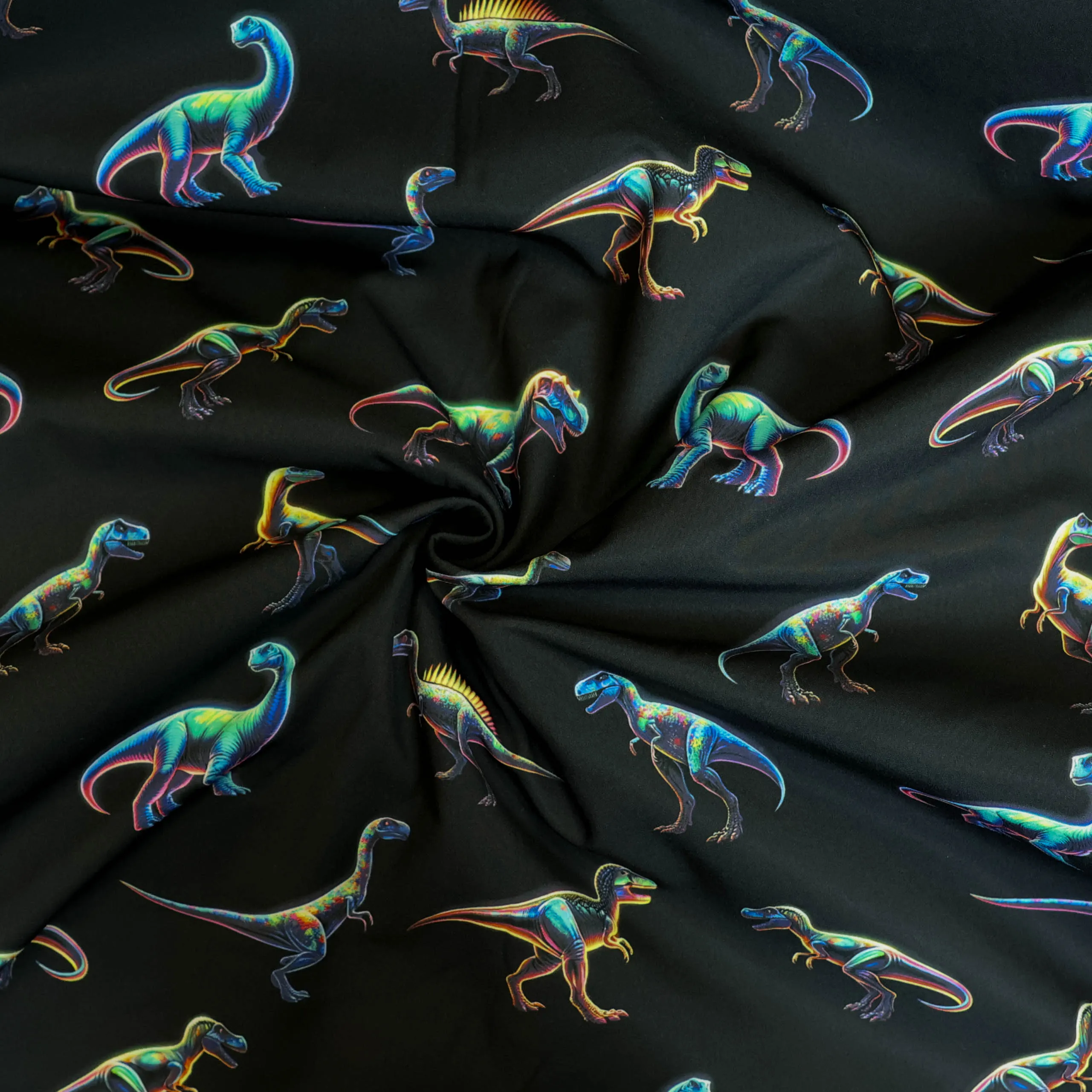 Softshell zwart met dinosaurussen
