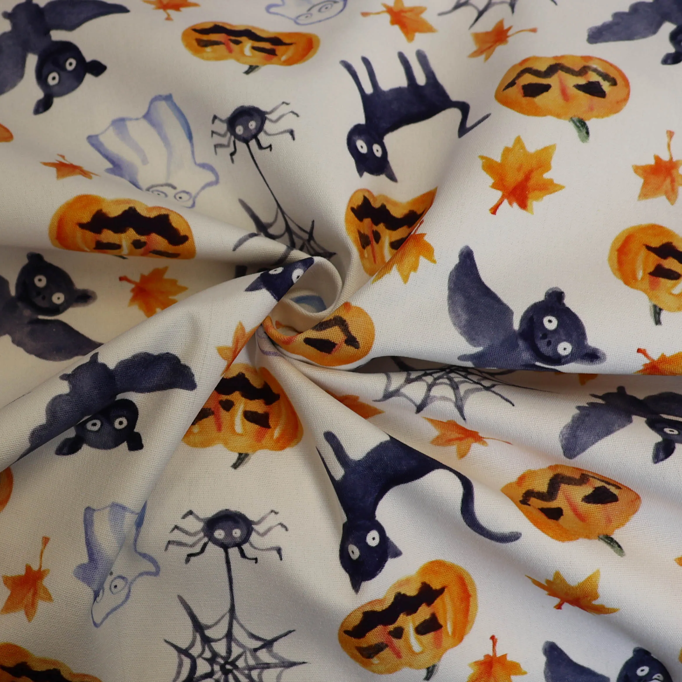 Canvas wit met halloweenprint
