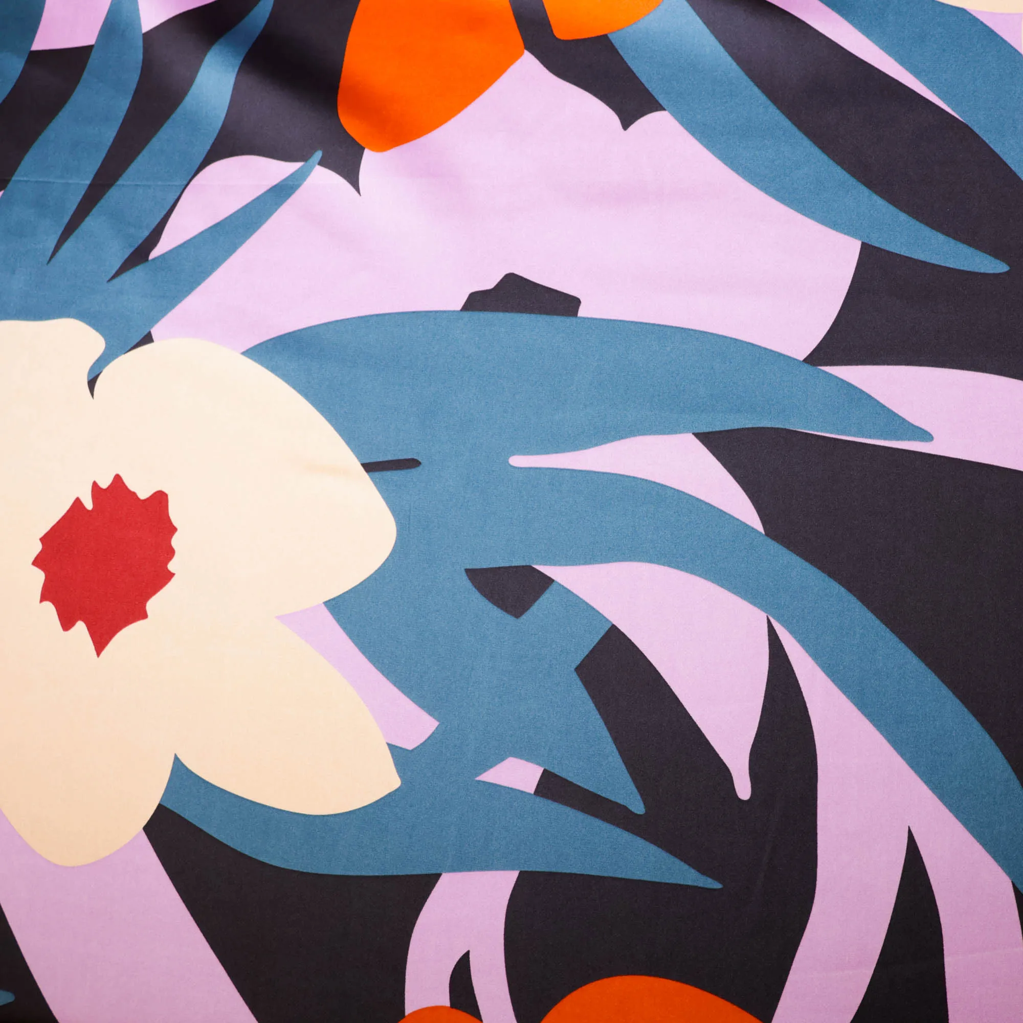 Satijn abstract bloemenpatroon - Lorré