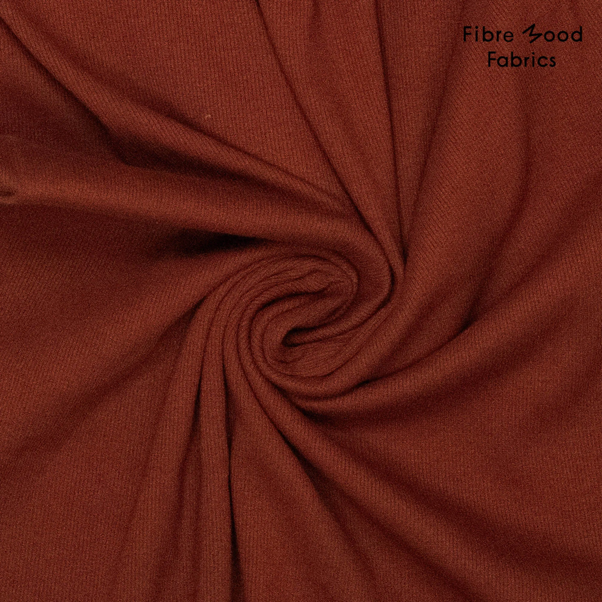 Boordstof rib roodbruin - Fibre Mood