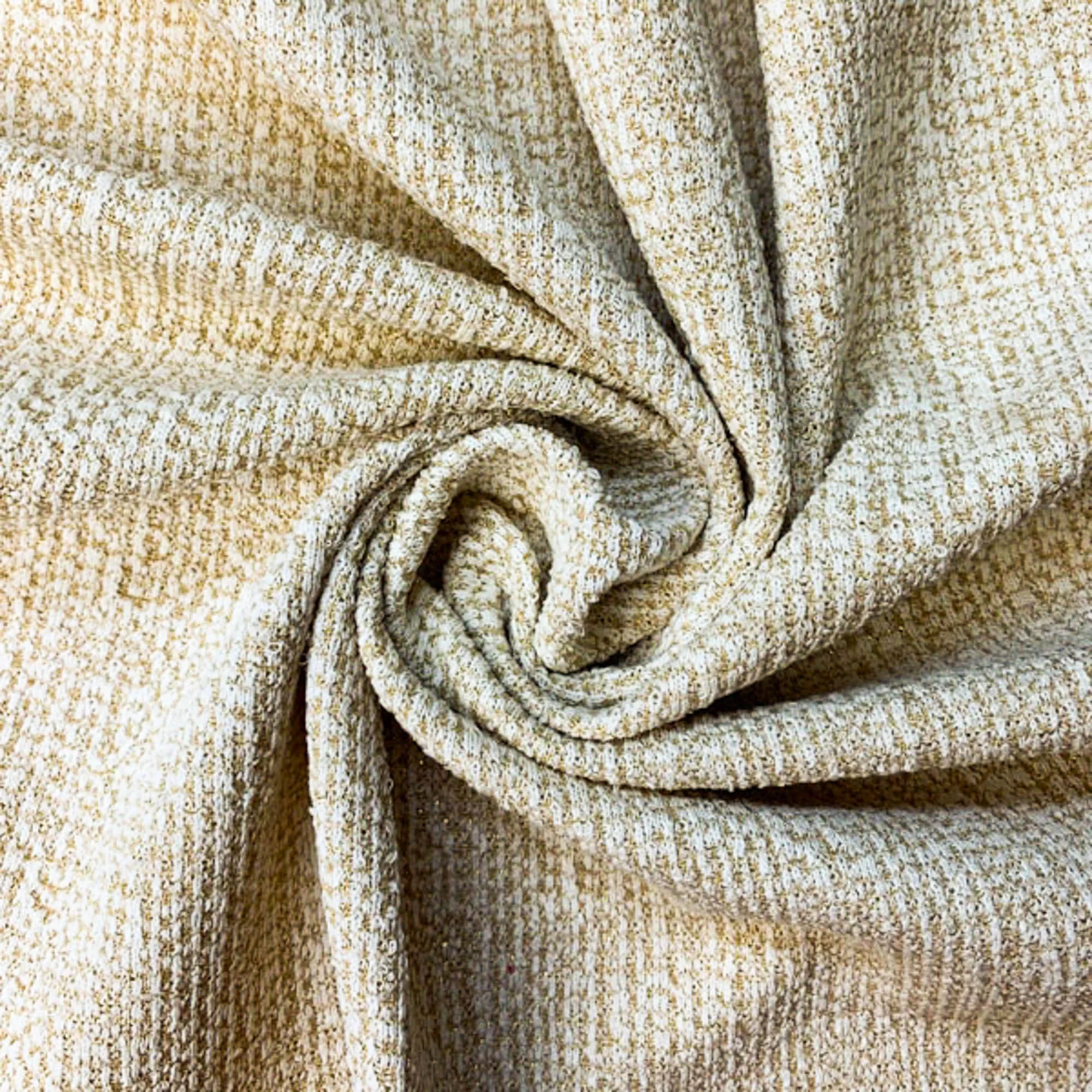 Chanelstof beige met gouden glinstering - The Fashion Basement