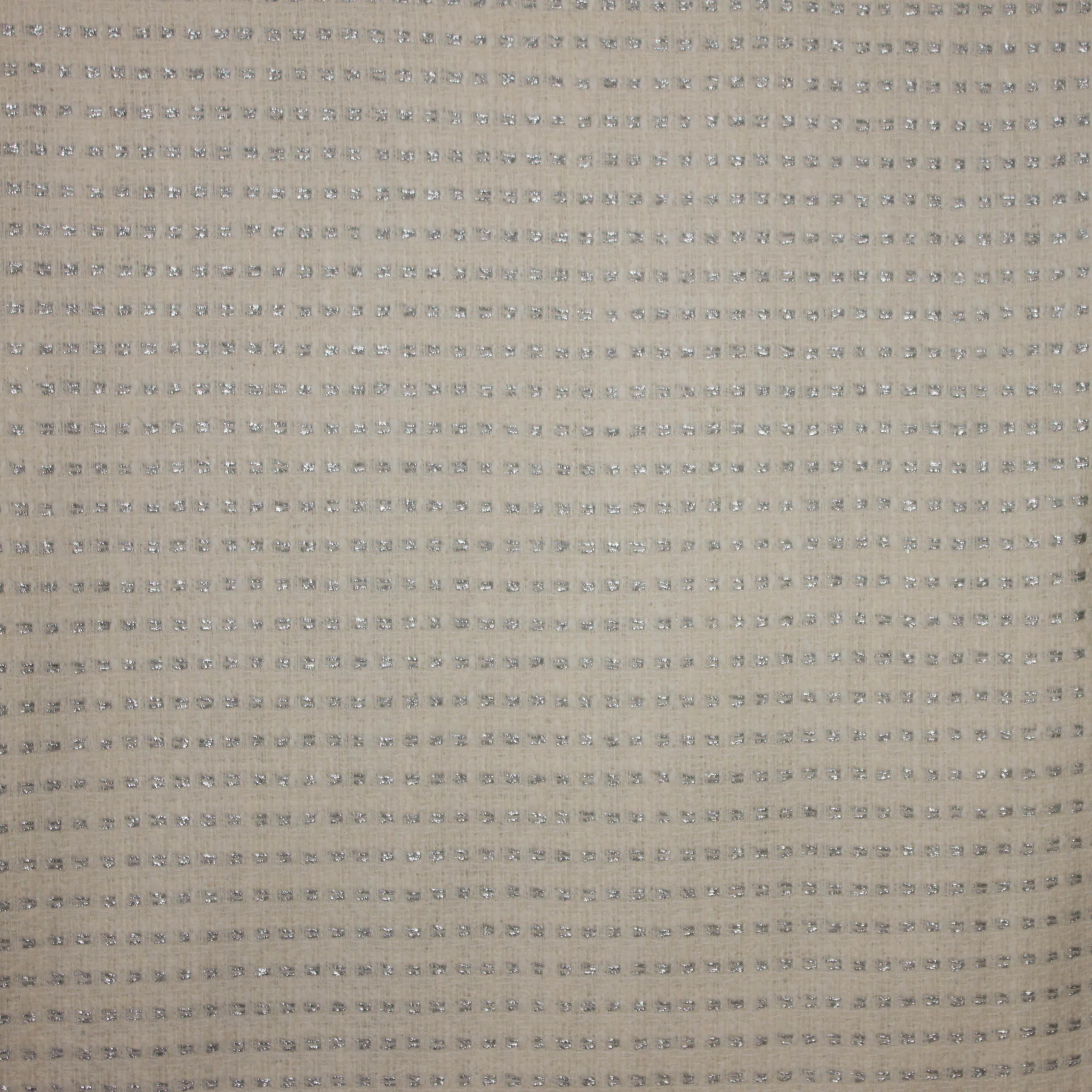 Witte chanelstof met zilveren weving