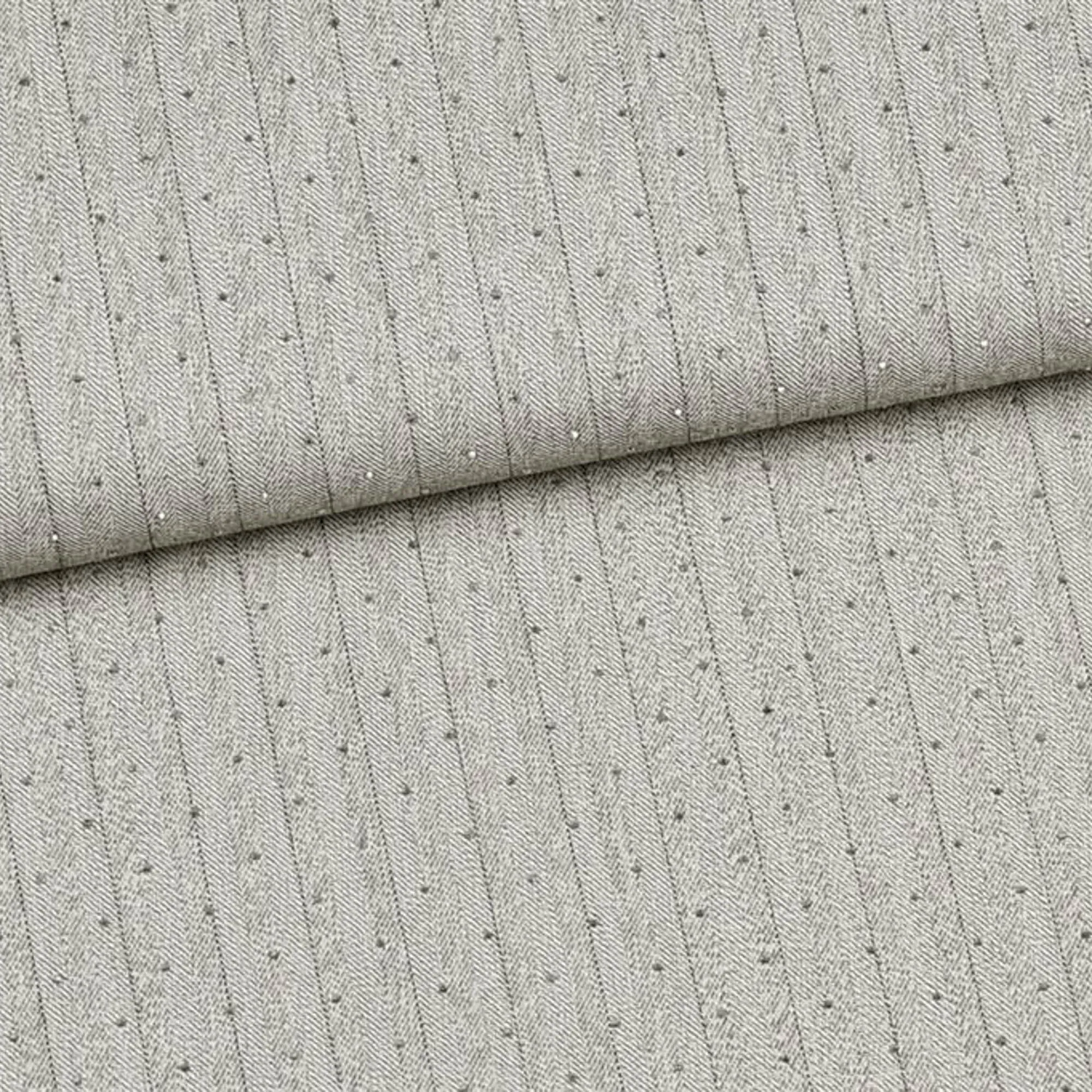 Polyestermengeling grijs met diamantjes - Burda