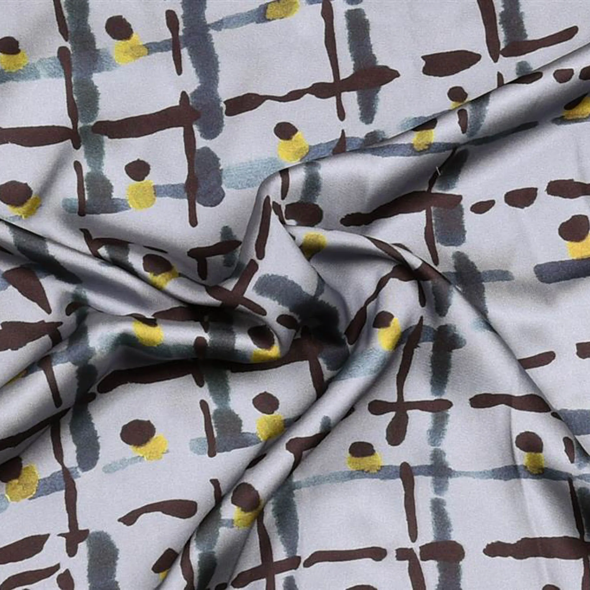 Polyester donker lila met abstract patroon - Burda