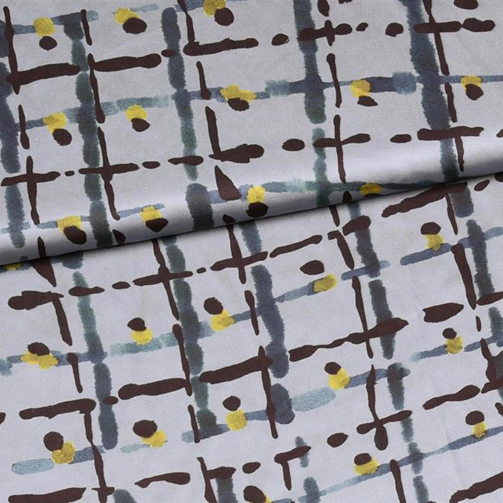 Polyester donker lila met abstract patroon - Burda