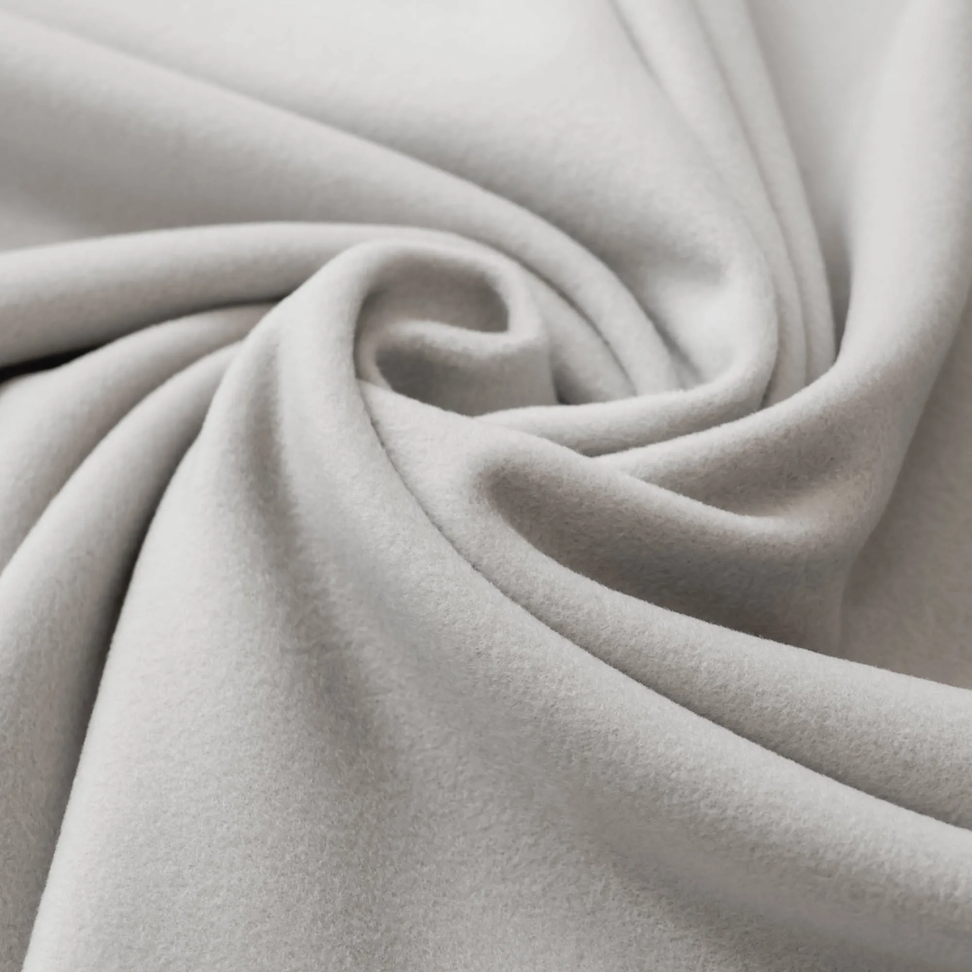 Wol cashmere mantelstof in lichtgrijs - Lorré