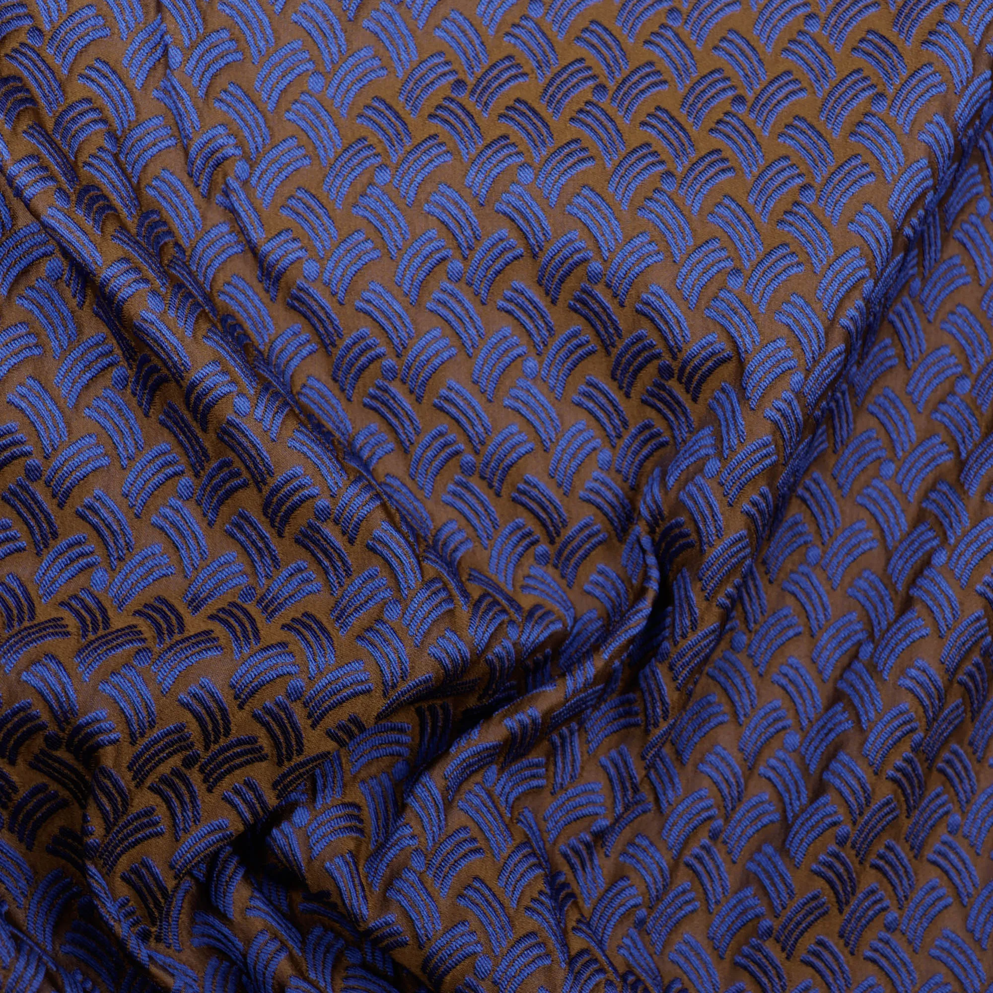 Jacquard blauw met abstract patroon - Lorré