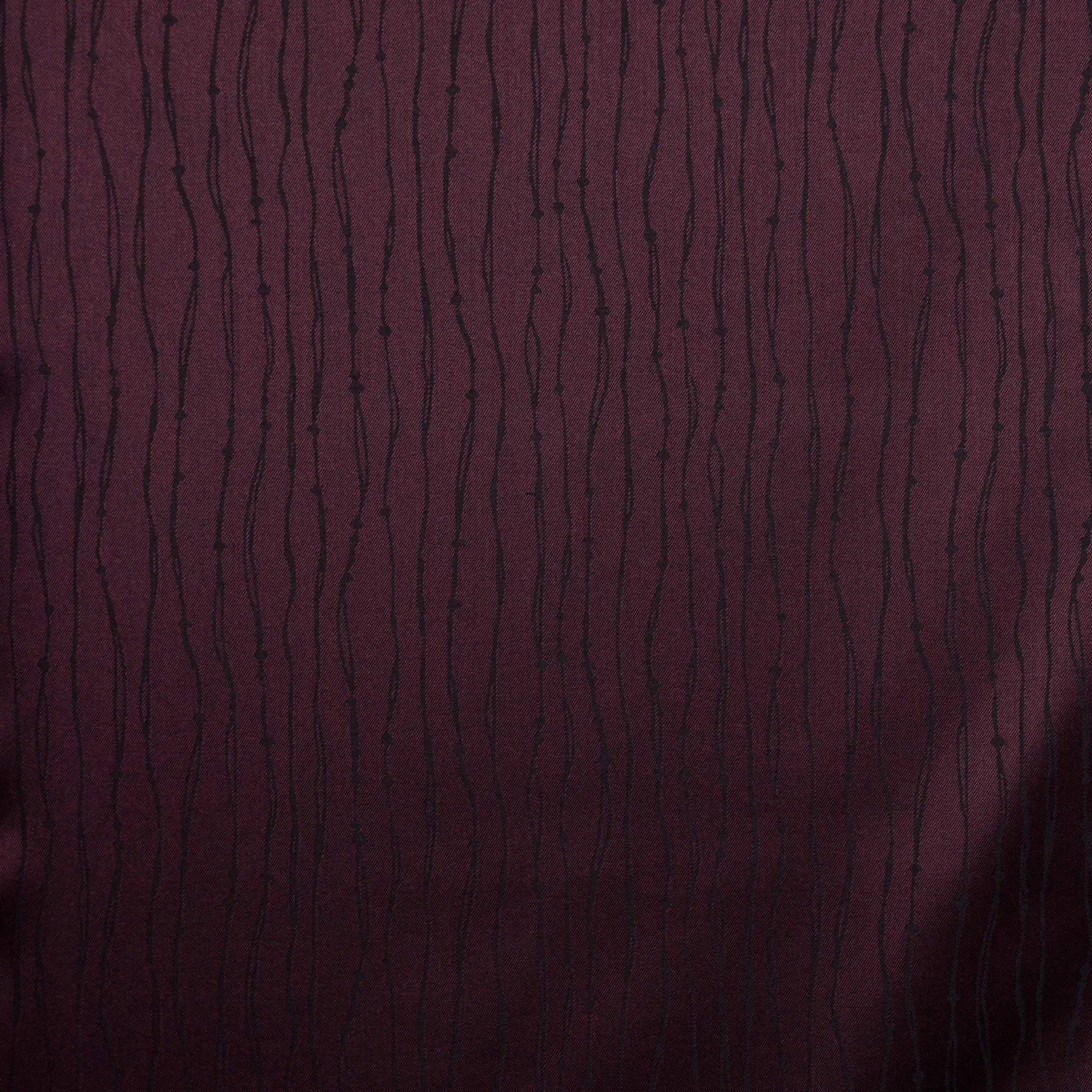 Viscose polyester licht elastisch donkerpaars met zwart strepen motief - A La Ville