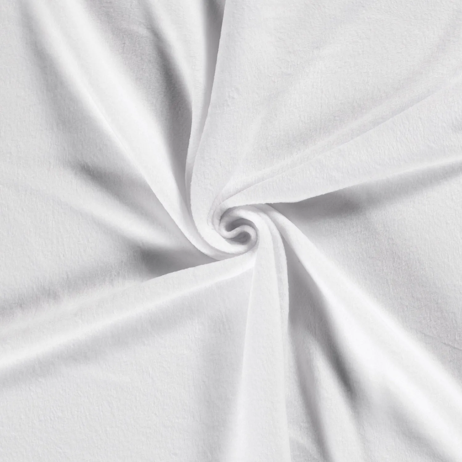 Polar fleece stof brushed effen optisch wit