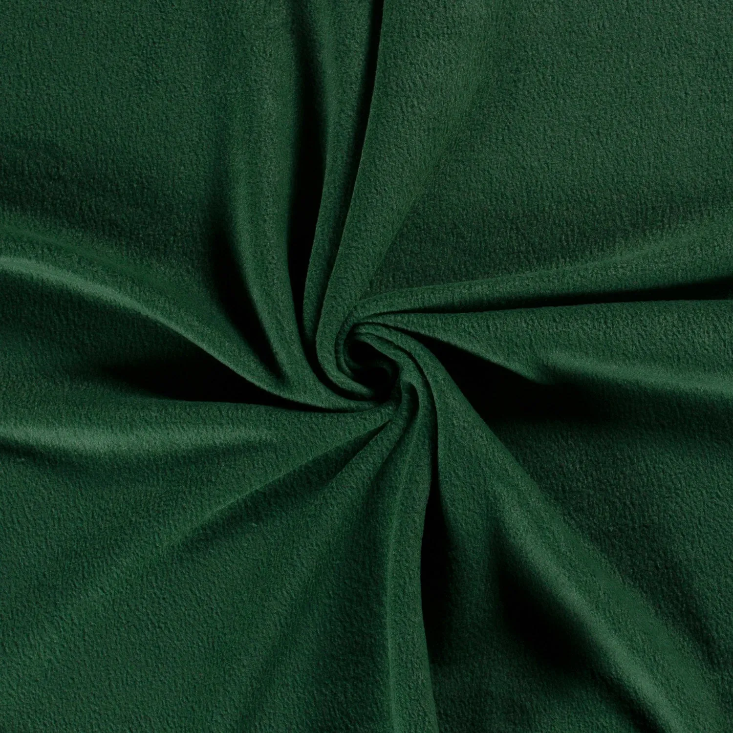 Polar fleece stof brushed effen donkergroen