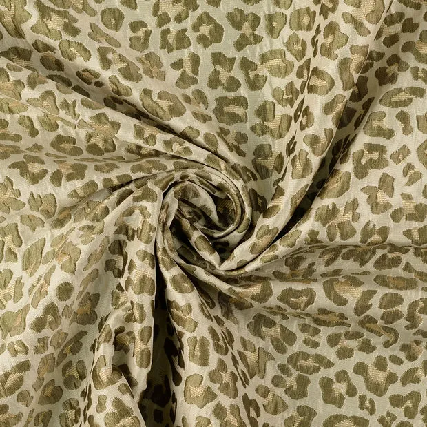 Lurex jacquard met luipaardprint