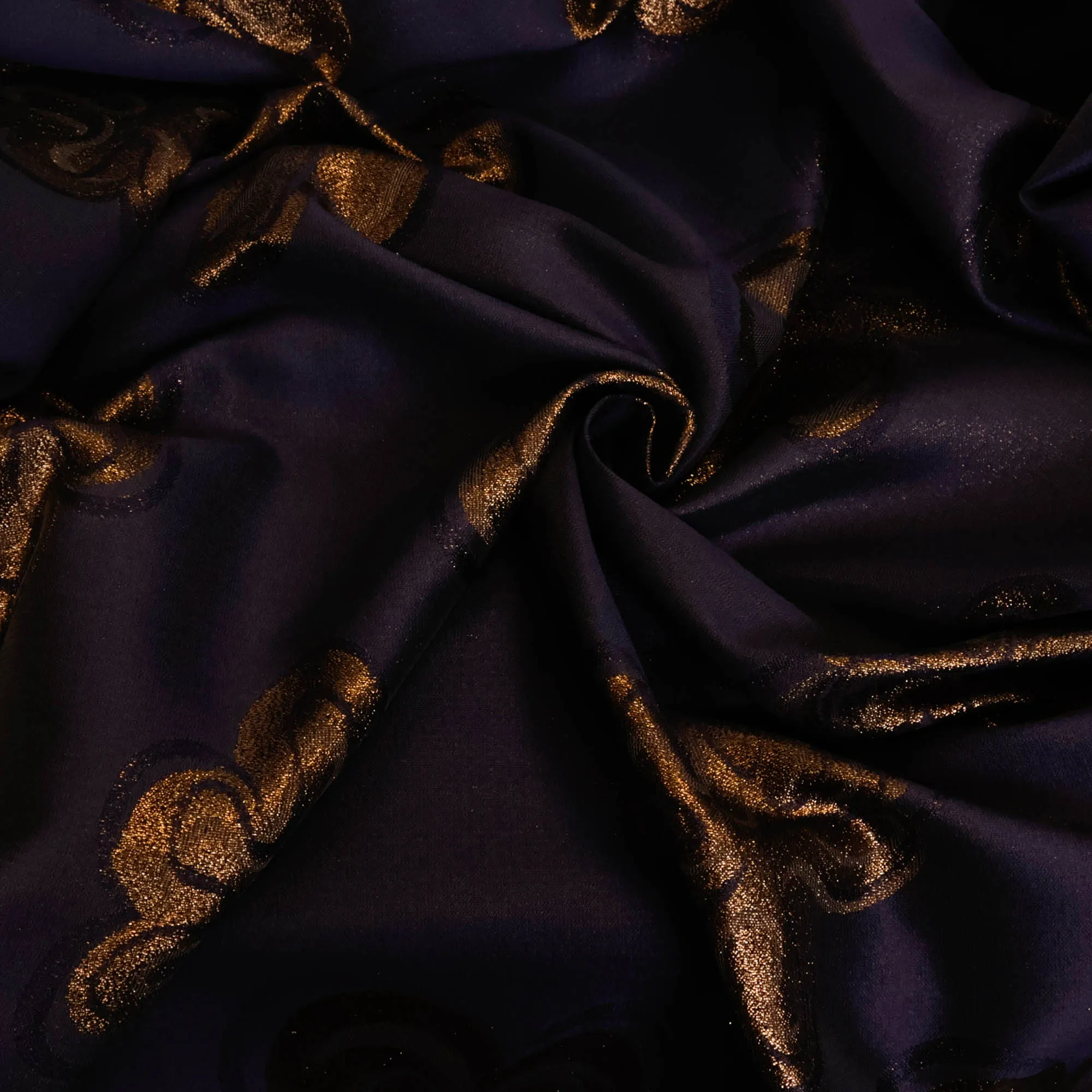 Zijden jacquard glinsterende bronzen bloemen - Lorré