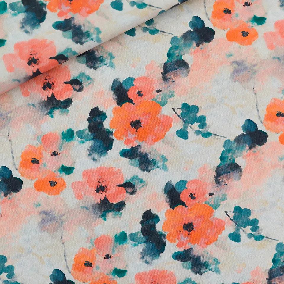 Canvas beige met rode bloemen - See you at six
