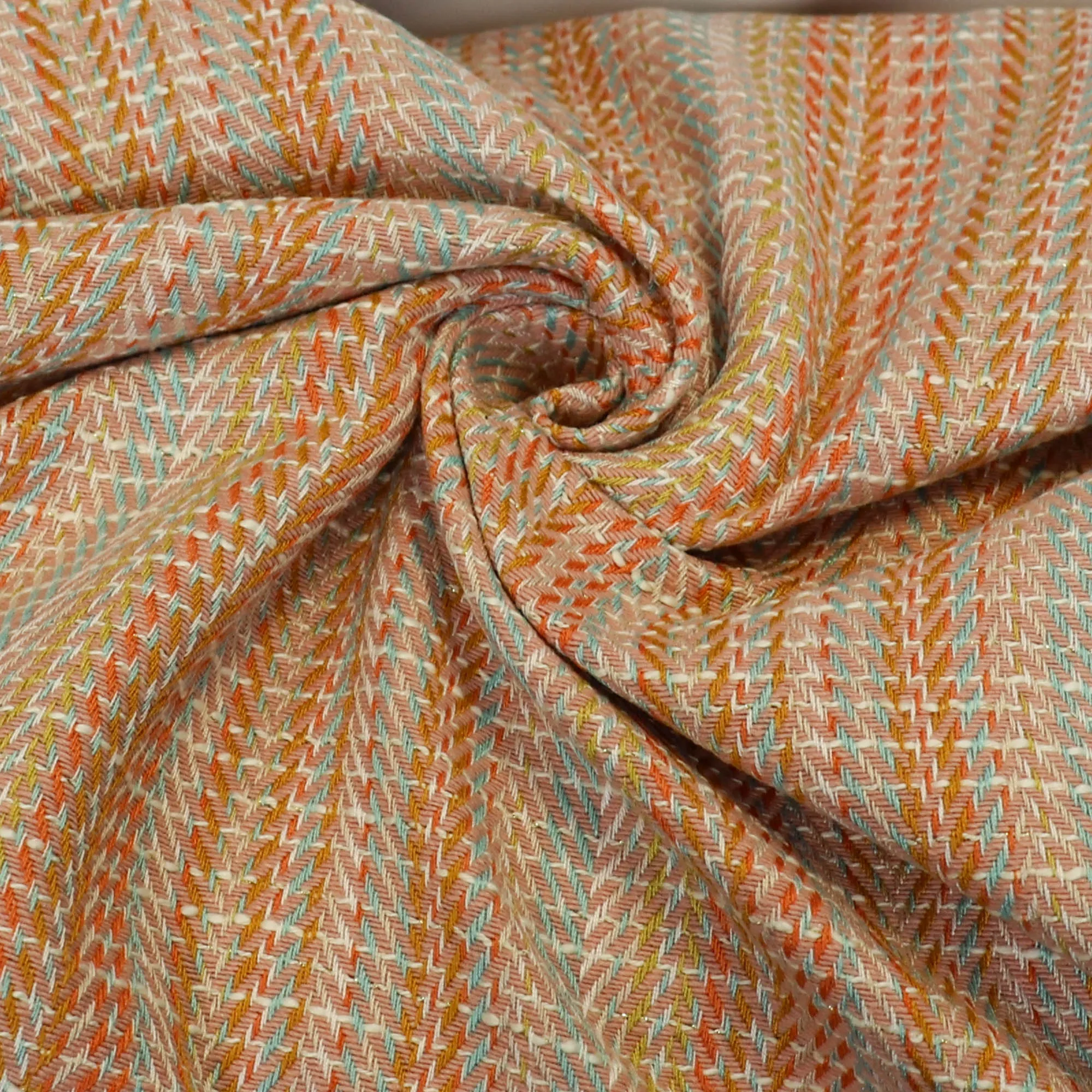 Chanelstof multicolor met visgraat - A La Ville
