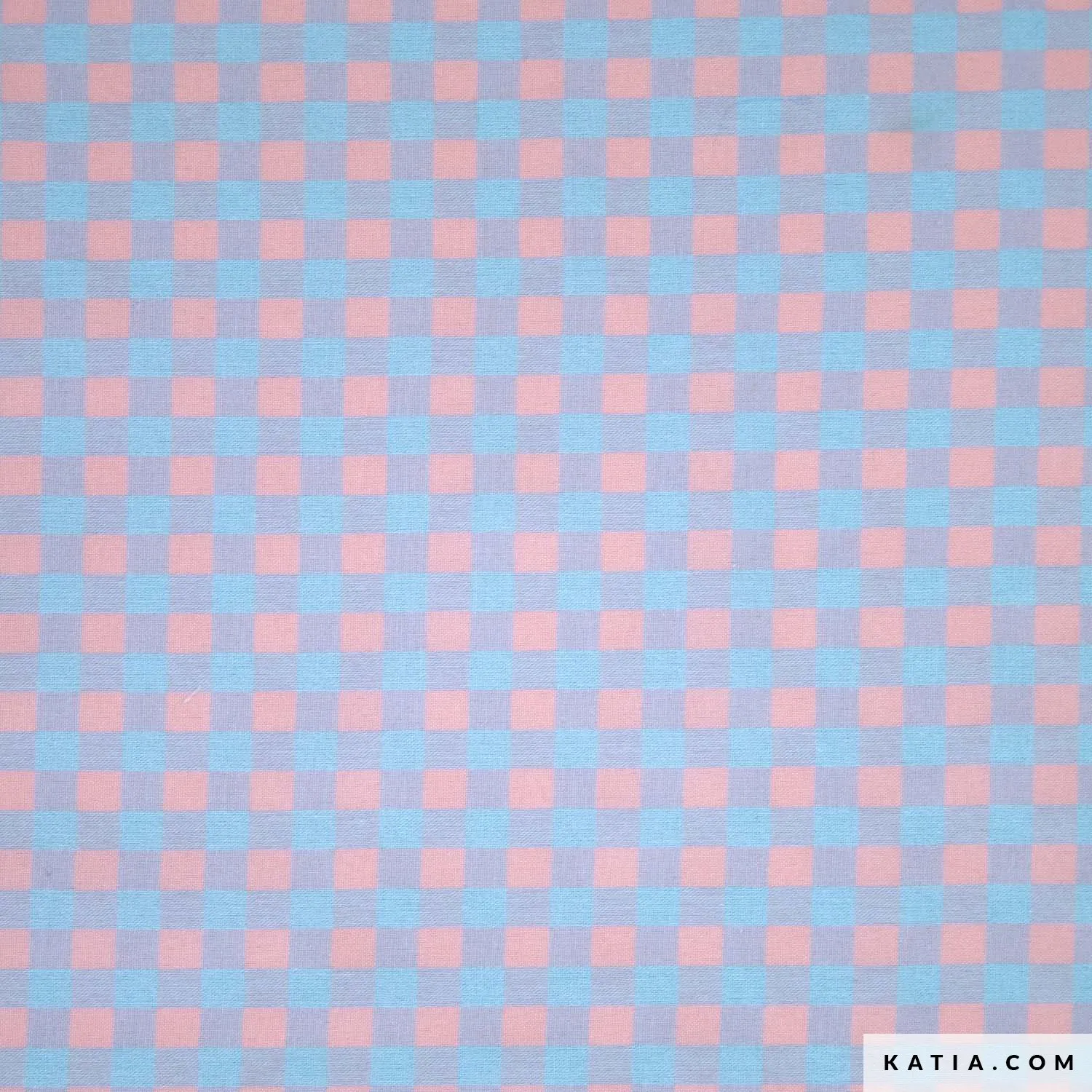 Ruitjesstof roze en blauw - Katia Fabrics