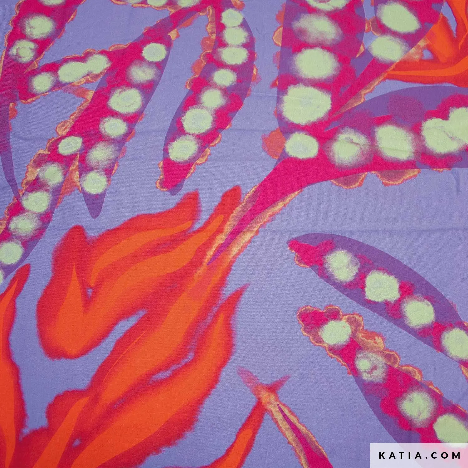 Viscose paars met patroon - Katia Fabrics