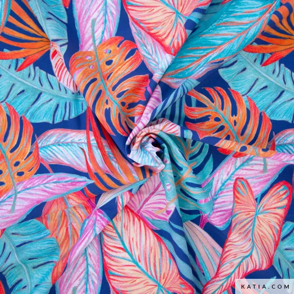 Badkledingstof met tropische bladeren - Katia Fabrics