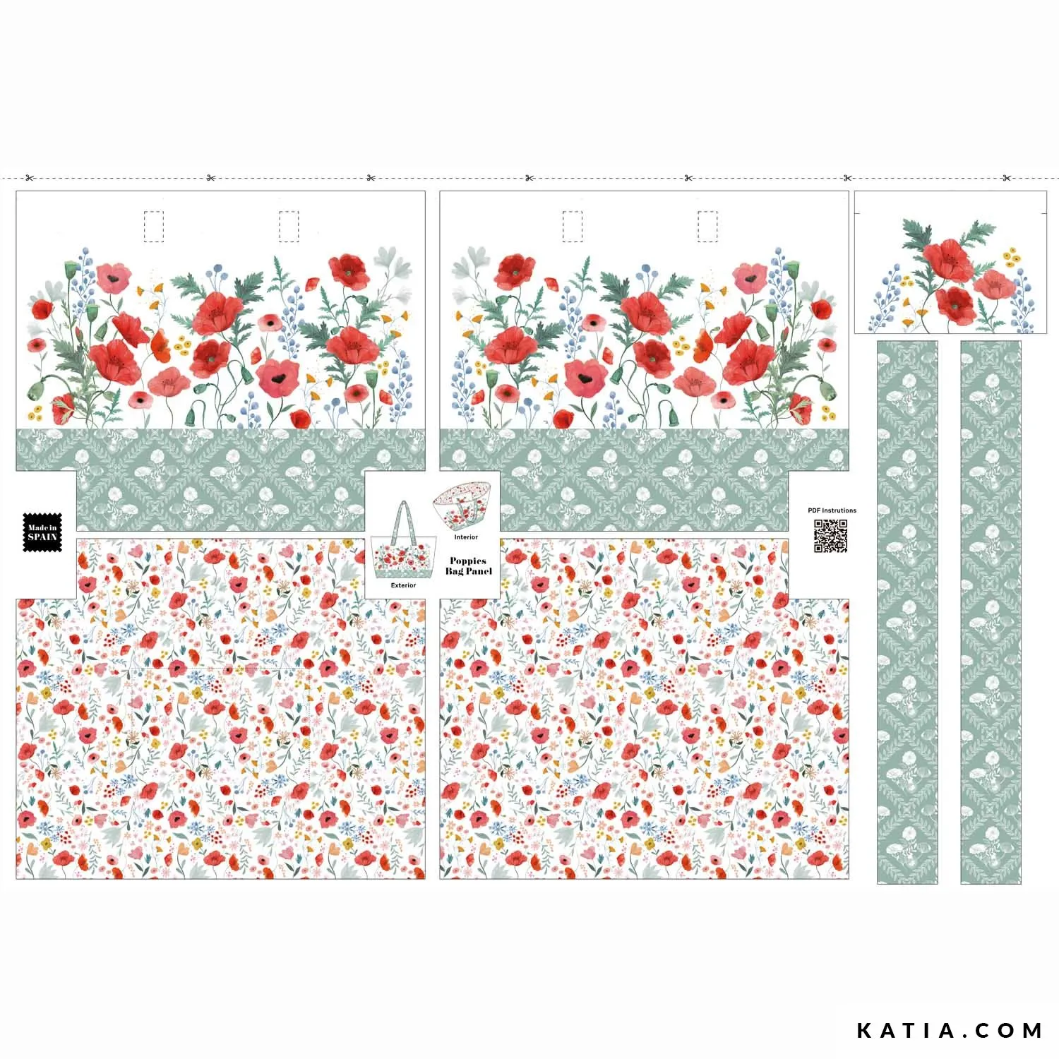 Paneel klaprozentas - Katia Fabrics