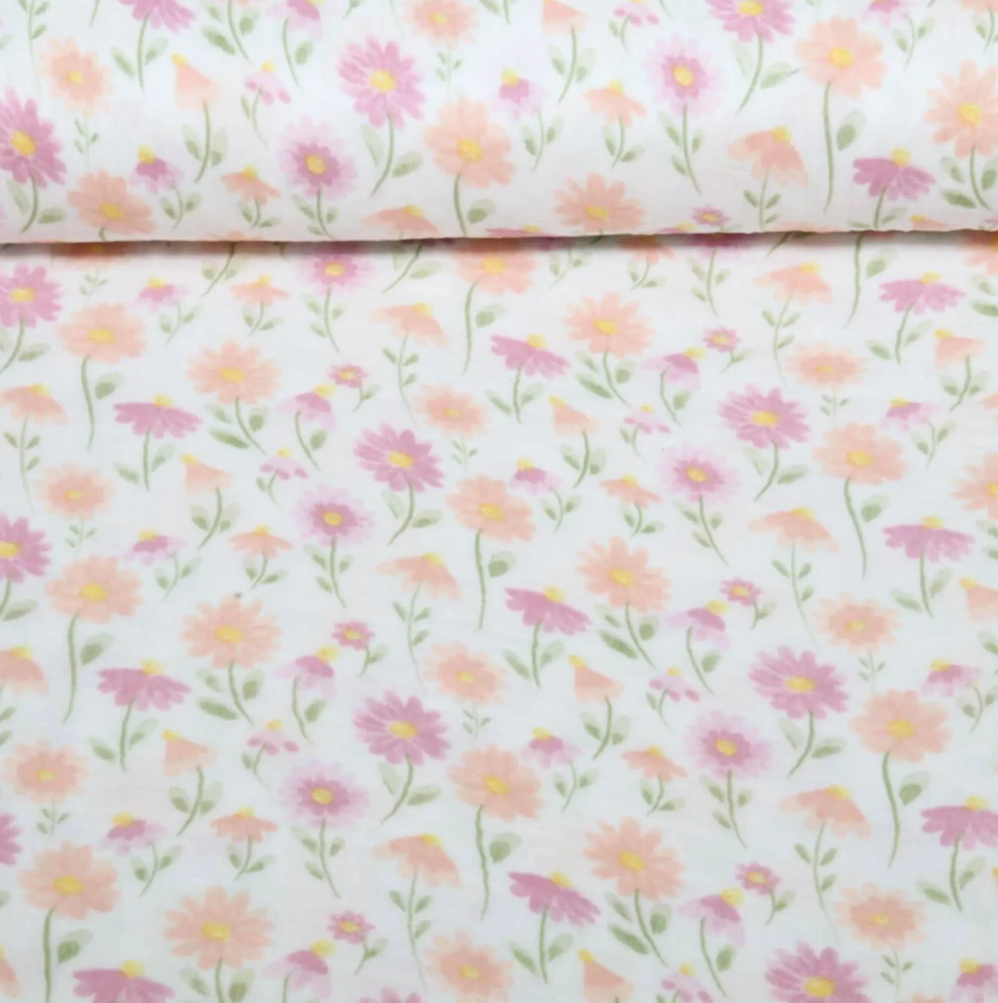 Mousseline wit met bloemen - Qjutie & the Qjutest