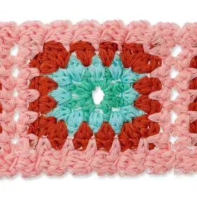 Gehaakte boord roze, bruin, turquoise - Qjutie & the Qjutest
