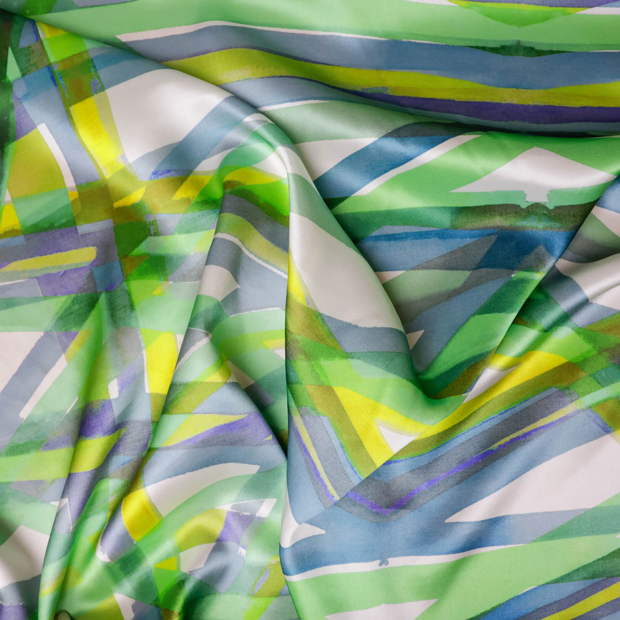 Satijn groen blauw - Lorré