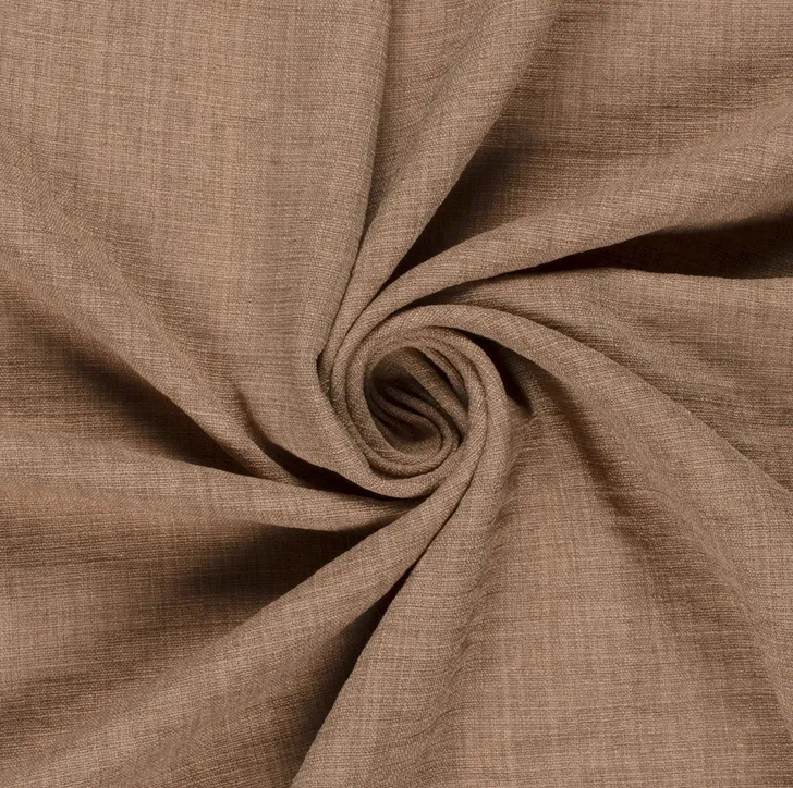 Linnenlook effen taupe bruin