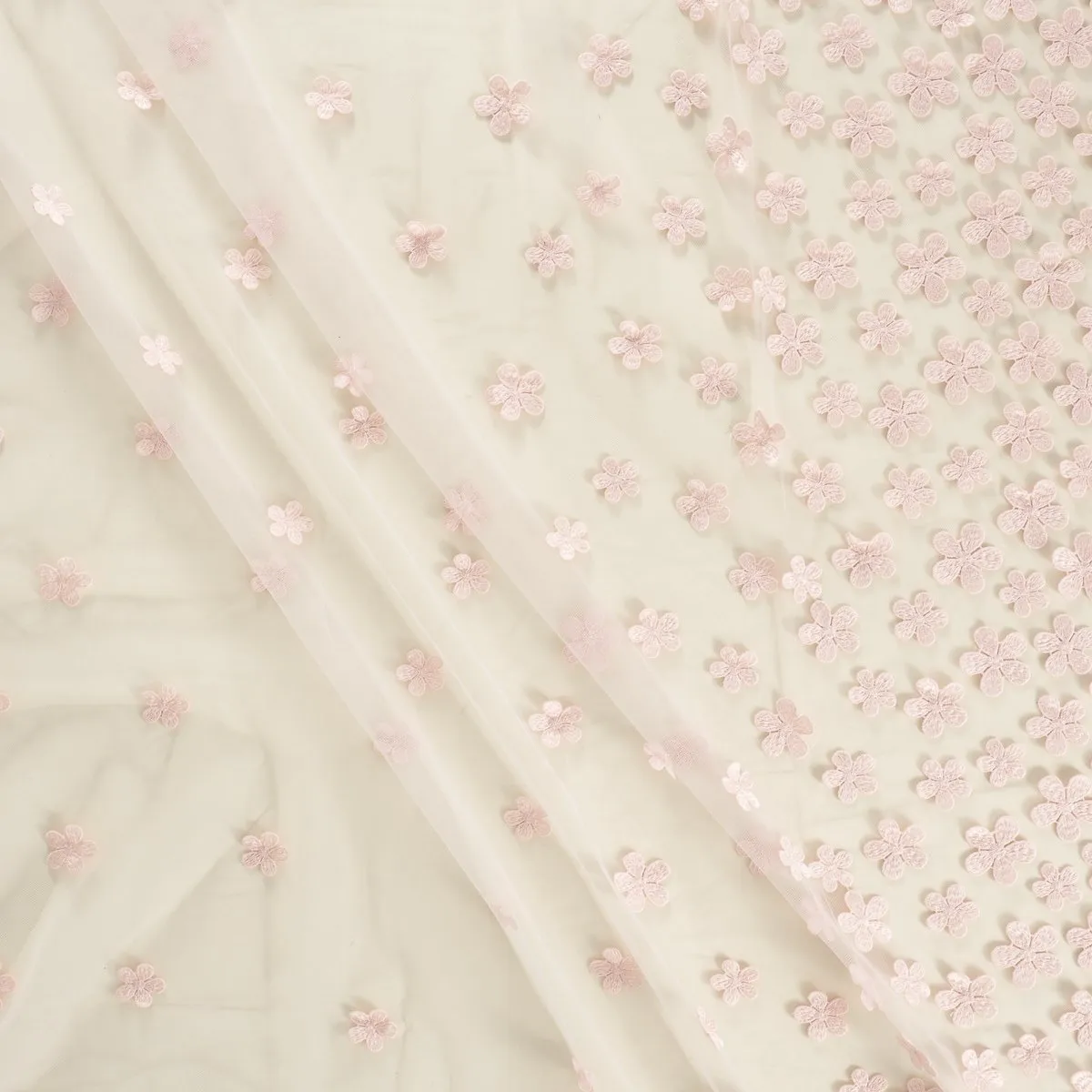 Tule broderie roos bloemen - Lorré