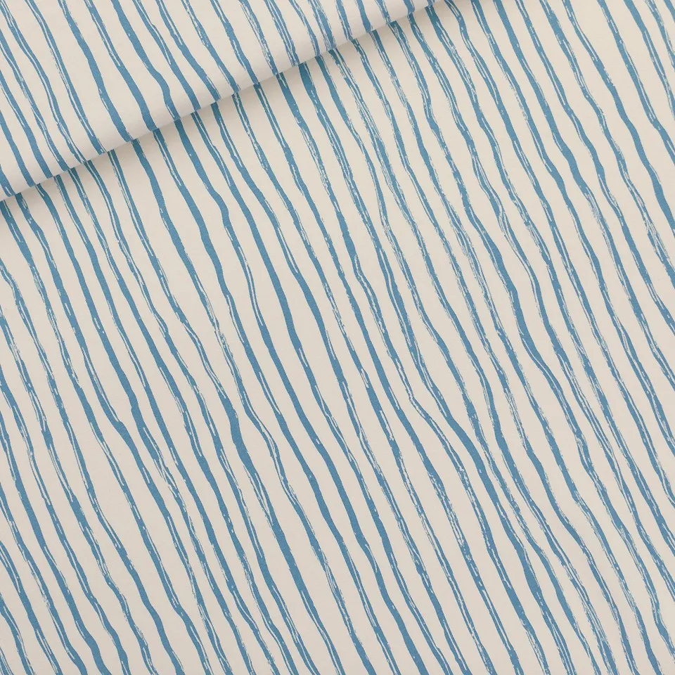 French terry Wiggly Verticals Blue - See you at six