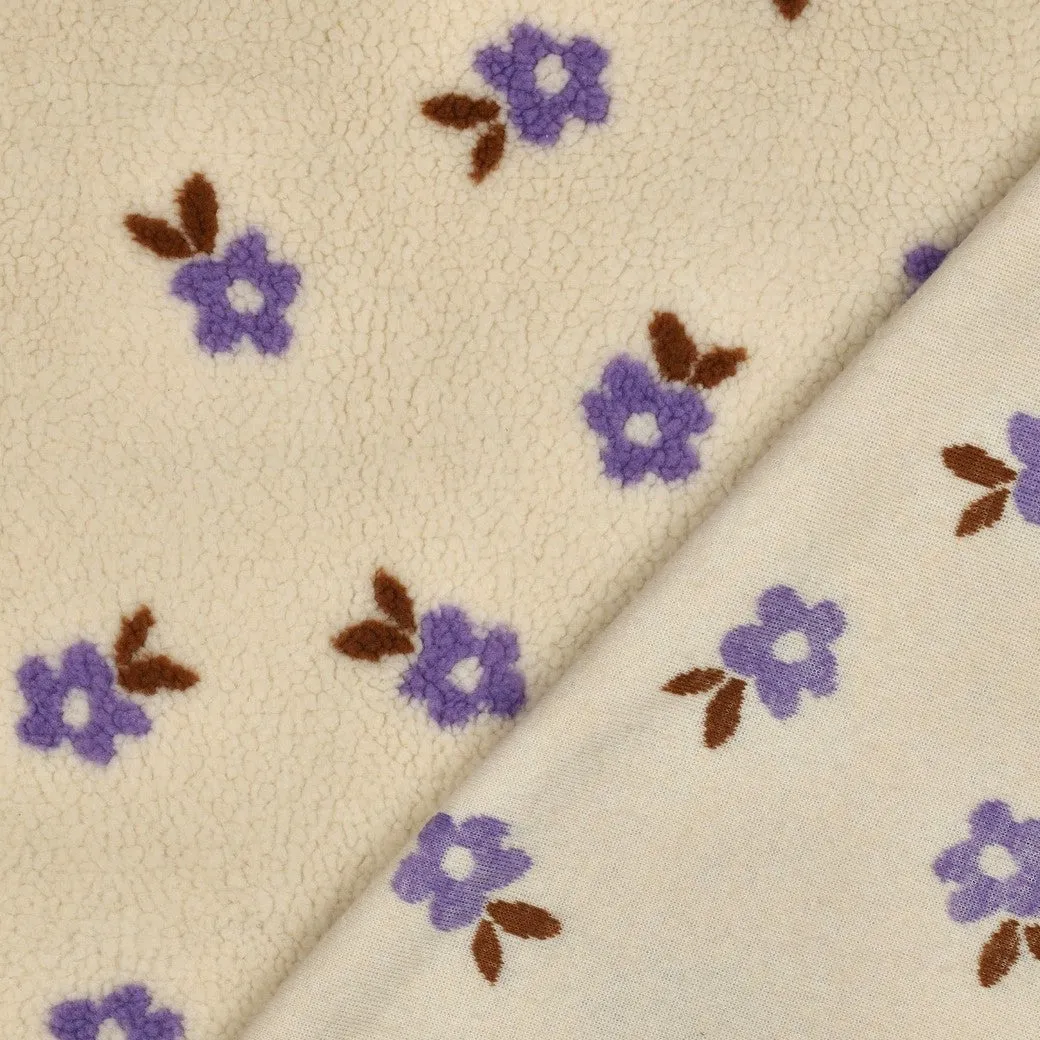 Teddy jacquard ecru met bloemen - Poppy