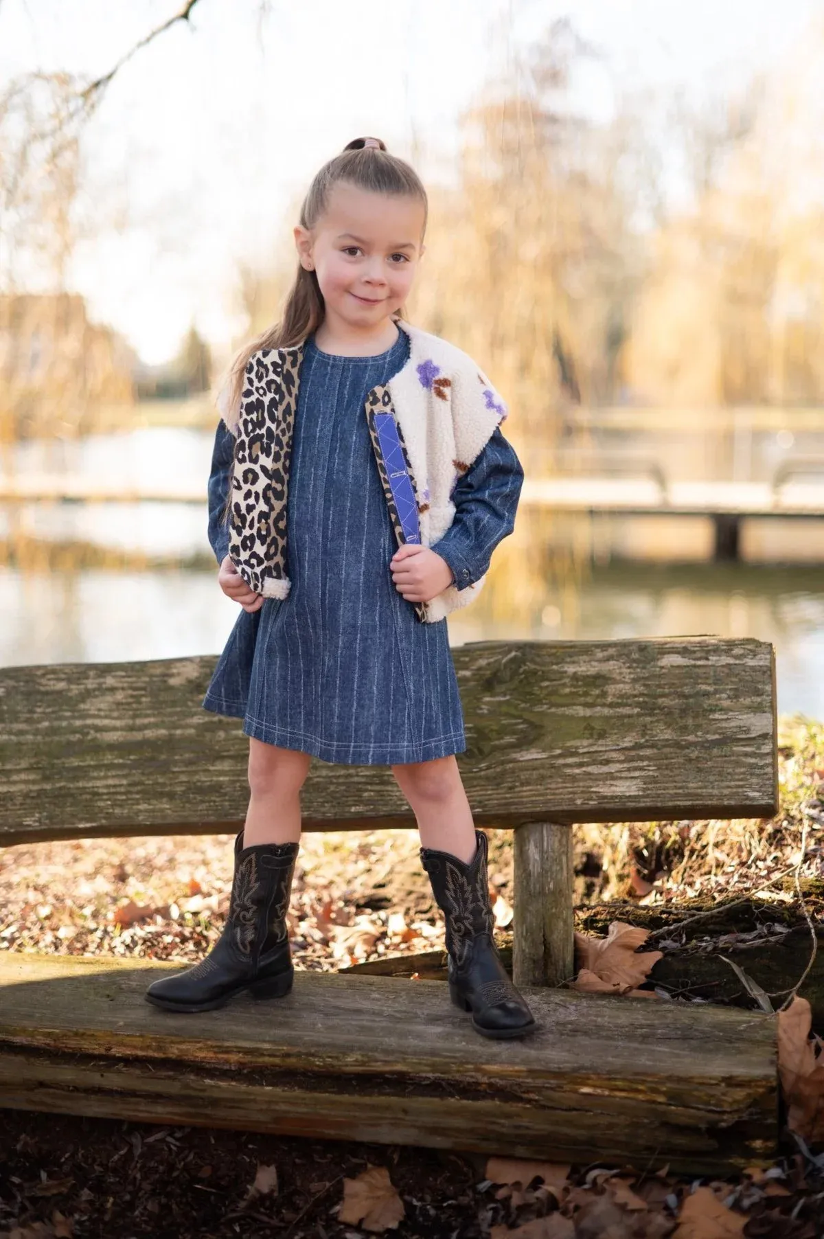 Denim donkerblauw met strepen - Poppy