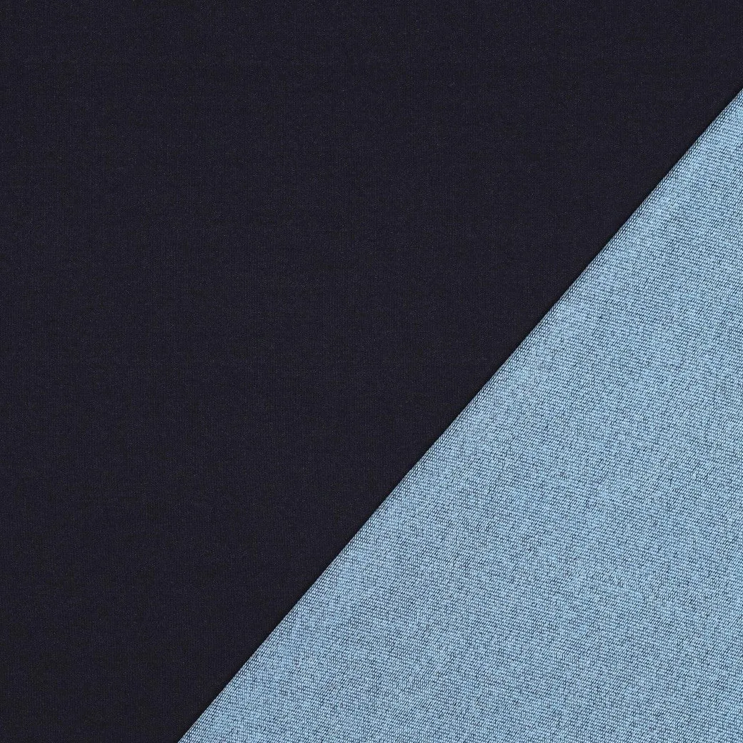 Denim french terry indigo blauw - Poppy