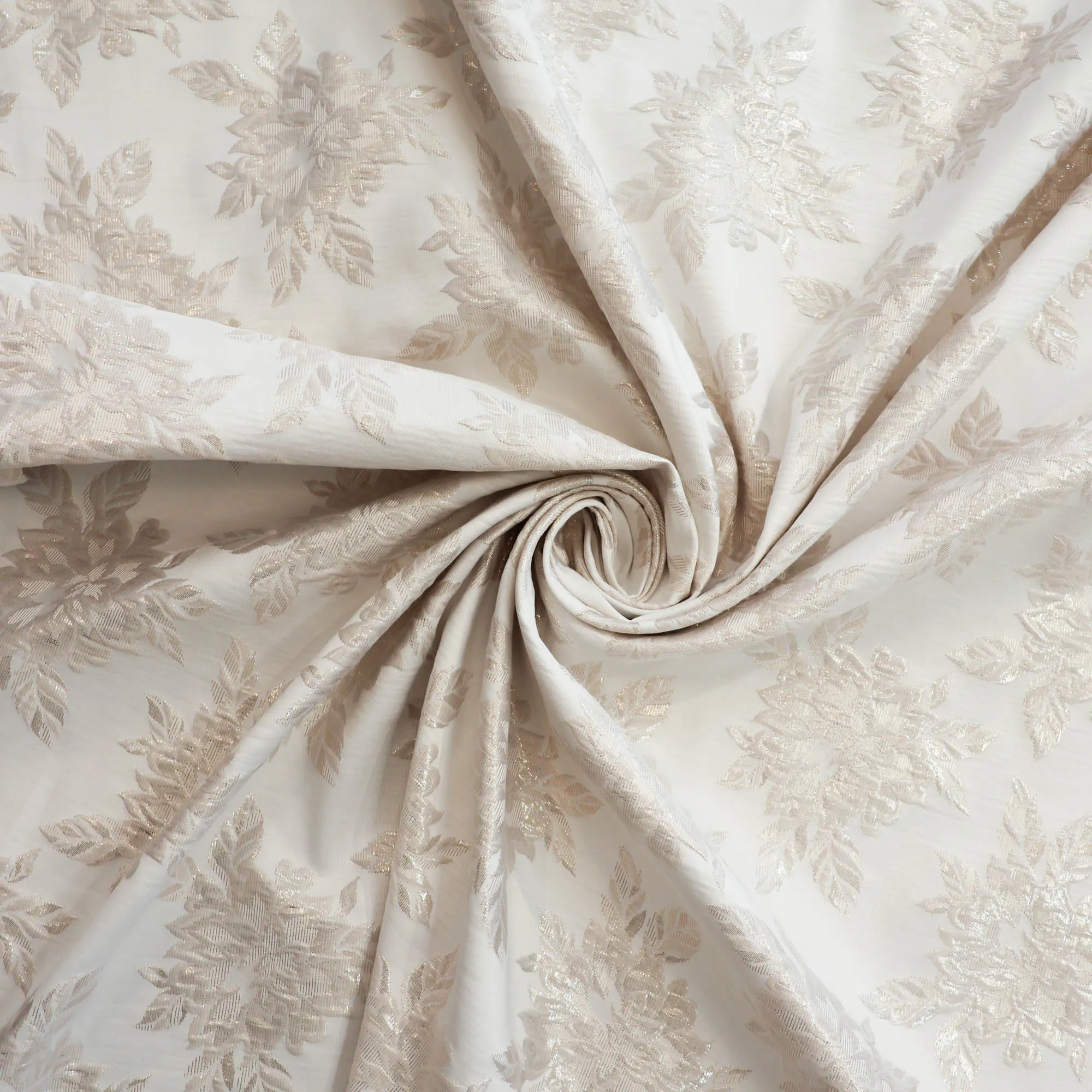 Jacquard ecru met glanzende bloemen - Lorré