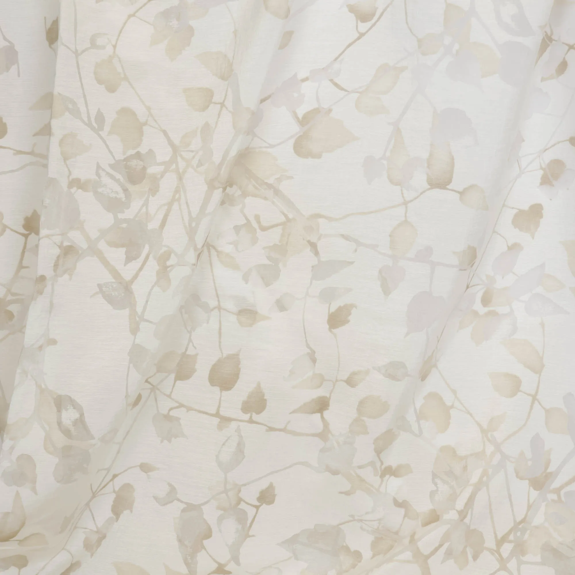 Voile beige mit Pflanzen