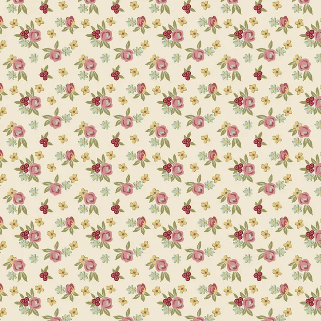 Baumwolle beige mit Blümchen
