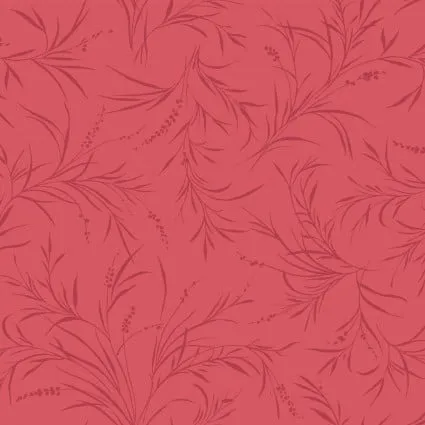 Baumwolle rot mit glänzenden Blumen