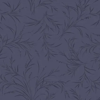 Baumwolle Blau mit glänzenden Blumen