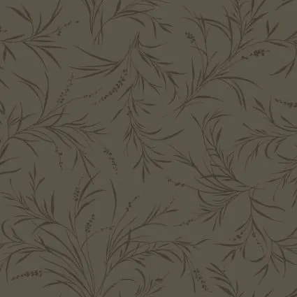 Baumwolle Braun mit glänzenden Blumen