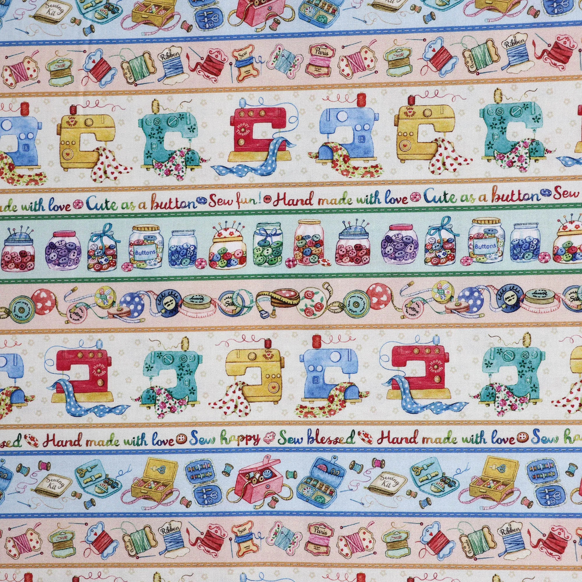 Baumwolle multicolor mit Nähbedarf