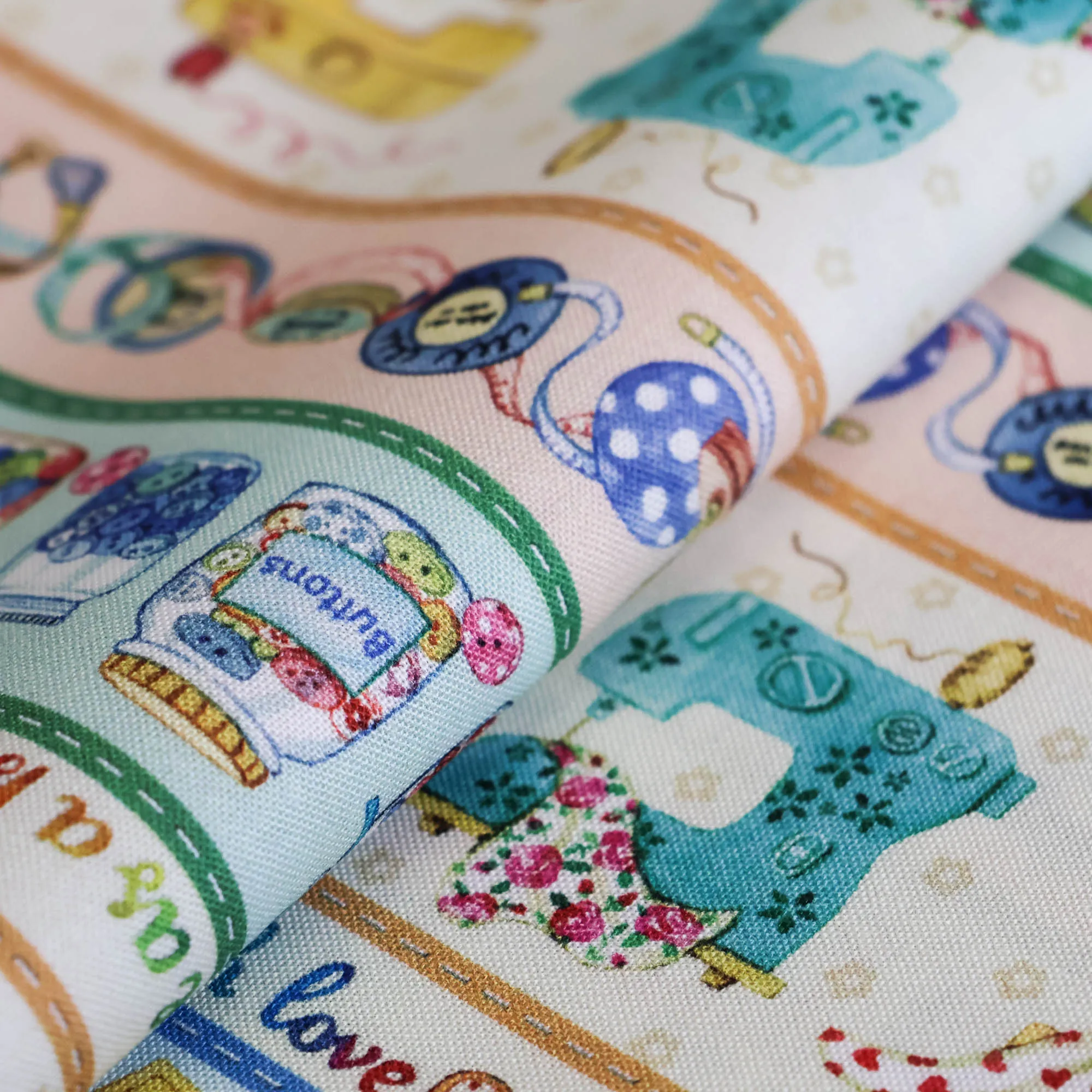 Baumwolle multicolor mit Nähbedarf