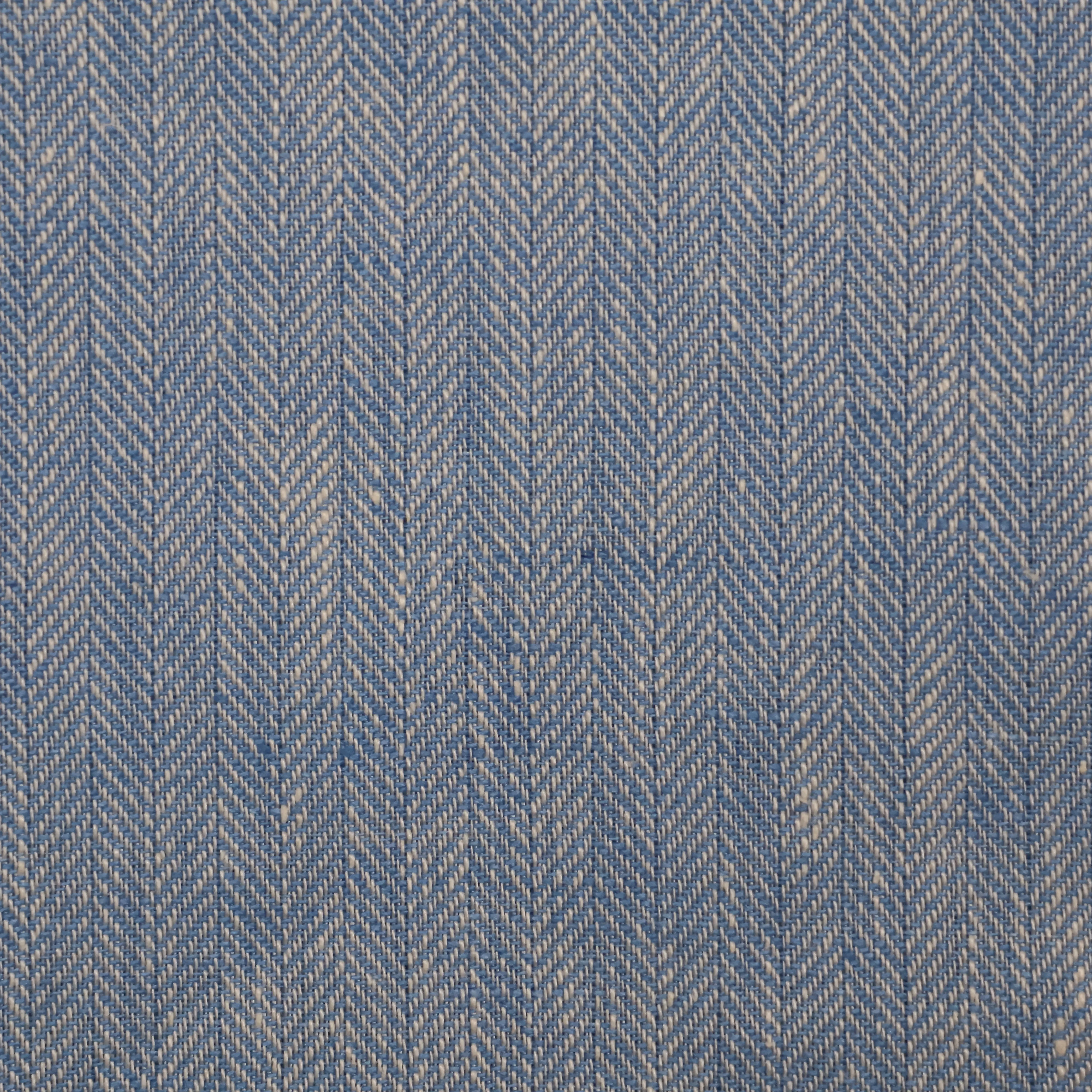 Viskose Leinen blau mit Fischgrätmuster